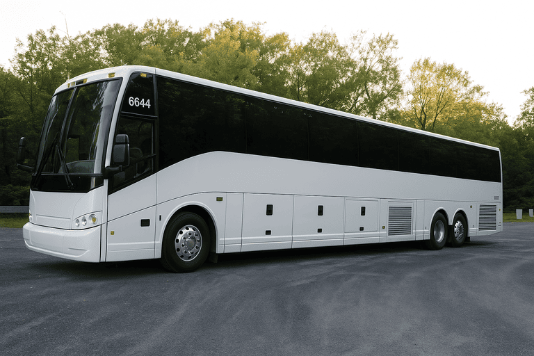 exterior of Mission Viejo Coach Bus Service coach bus