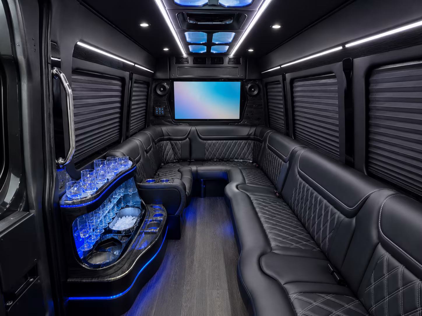 mission viejo 30 passenger party bus inside